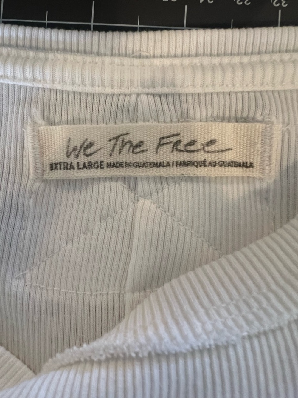 We The Free Cream Short Sleeve Tee with Lace Diamond Appliqué - Picture 6 of 8